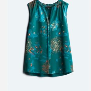 Market & Spruce Green and Orange Patterned Top